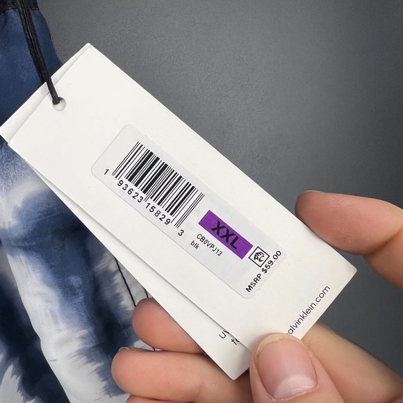 Calvin Klein Black and Blue Swim Trunks - Picture 3 of 10